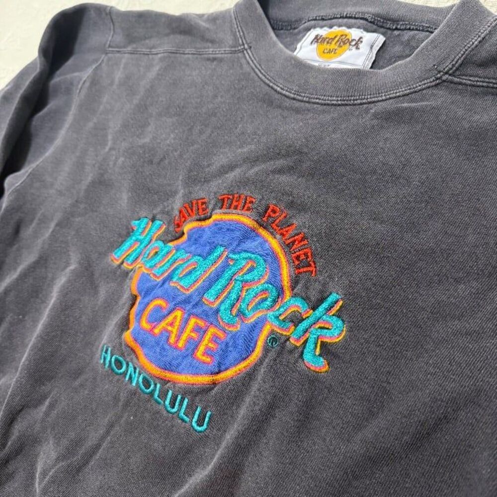 Vintage 90s Hard Rock Cafe Honolulu Save The Planet Crewneck Size M